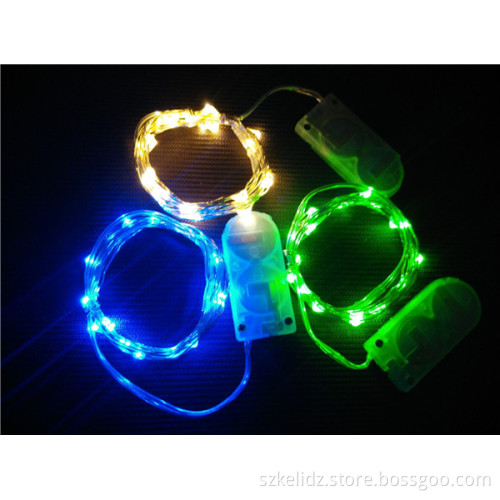 2017 Indoor Mini Christmas Button Battery Operated Copper Wire String Fairy RGB Light For Bottle Decoration